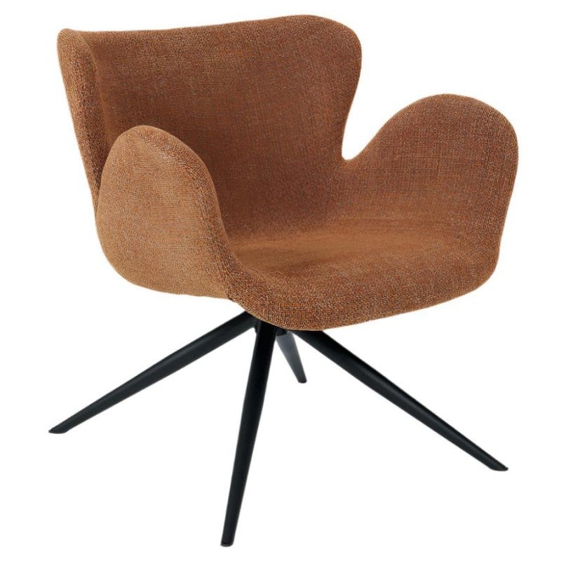 Frida Fabric Swivel Lounge Chair, Amber