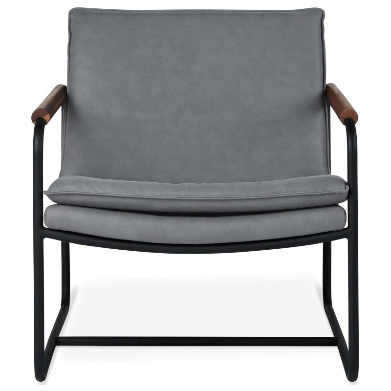 Kelso Fabric & Steel Accent Armchair, Lariat Aberdeen / Walnut