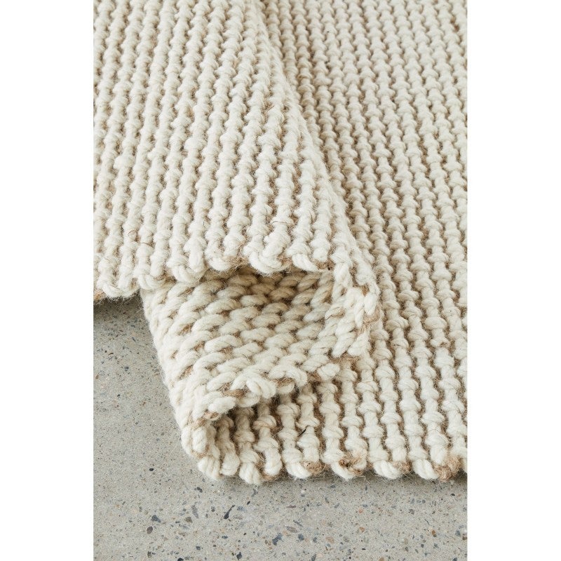 Harlow Cove Hand Loomed Wool & Jute Rug, 280x380cm, Cream