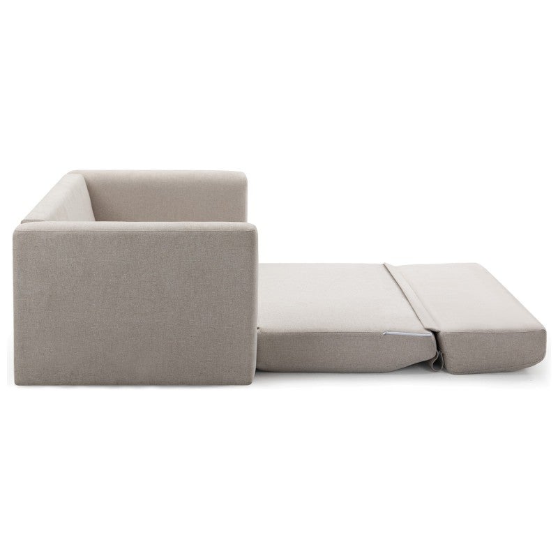 Moana Fabric Fold Out Sofa Bed, Queen, Beige