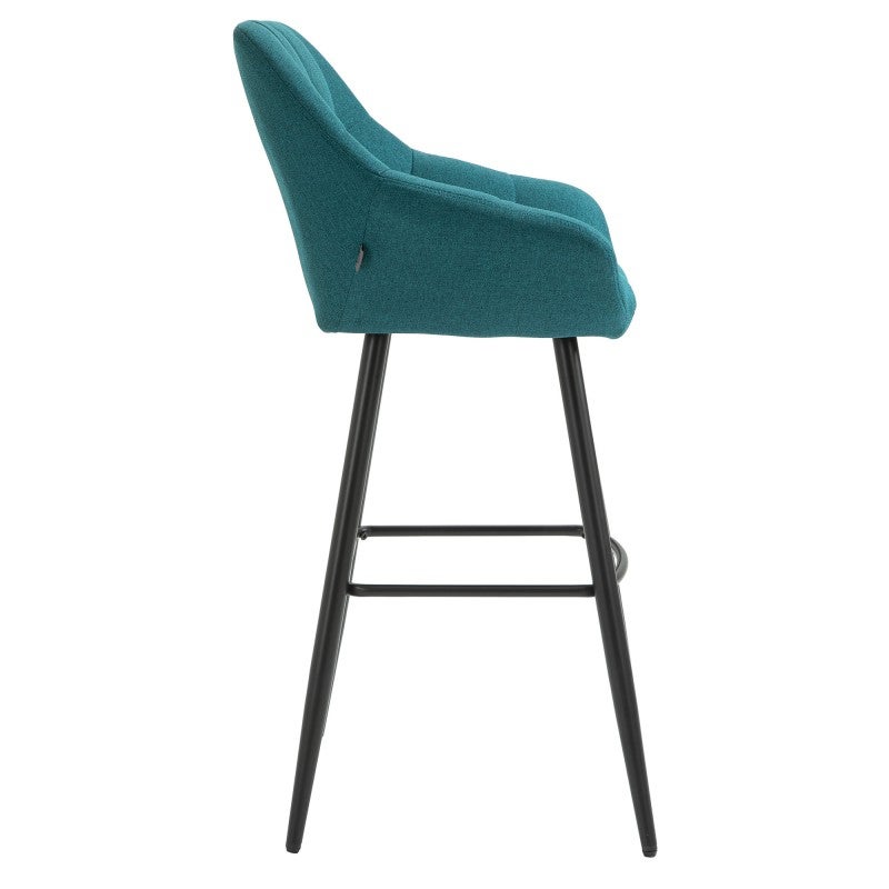Hoff Fabric Bar Stool, Set of 2, Teal