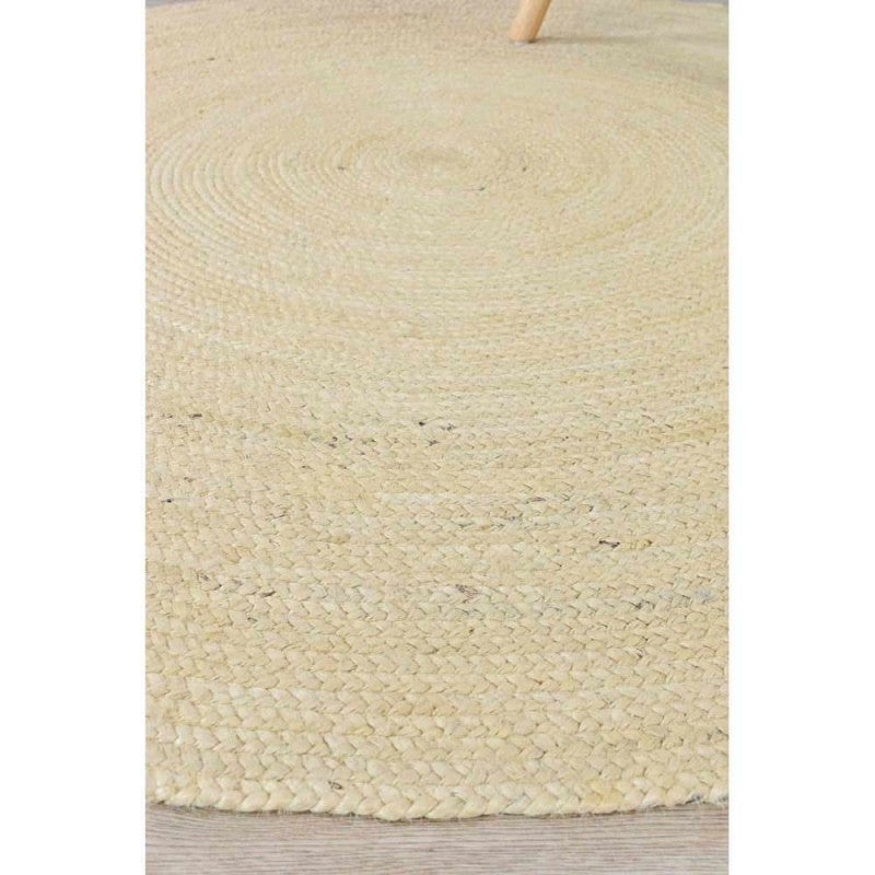 Anglo Jute Round Rug, 240cm, Beige