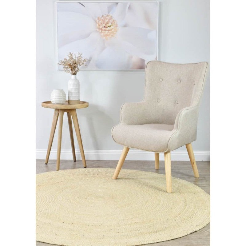 Anglo Jute Round Rug, 240cm, Beige