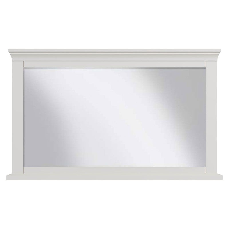 Durham Wooden Frame Wall Mirror, 100cm, White