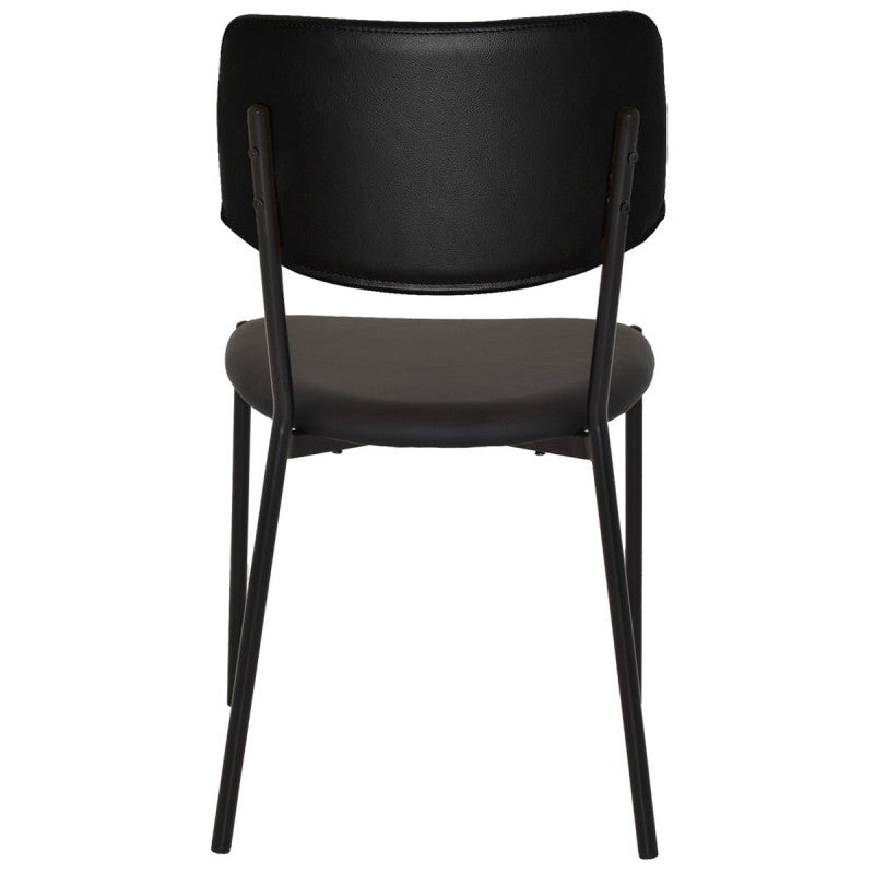 Texas Commercial Grade Steel Dining Chair, Vinyl Seat & Back, Black