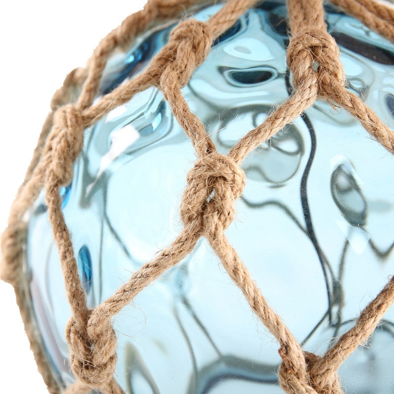 Jessamy Glass & Rope Base Table Lamp, Blue
