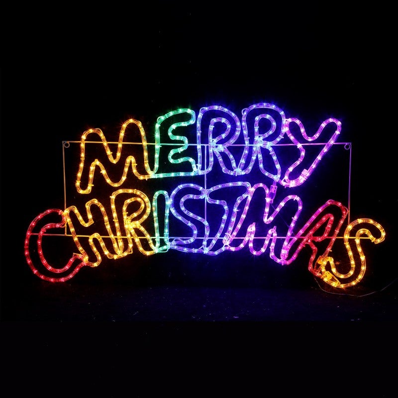 December Led Signs Letitia IP44 Indoor / Outdoor LED Light Up Merry Christmas Sign ...