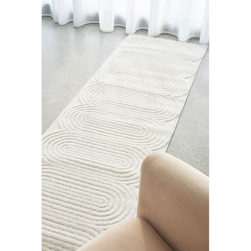 Modern Rug Lotus Rug Lotus Carl Modern Runner Rug, 500x80cm, White