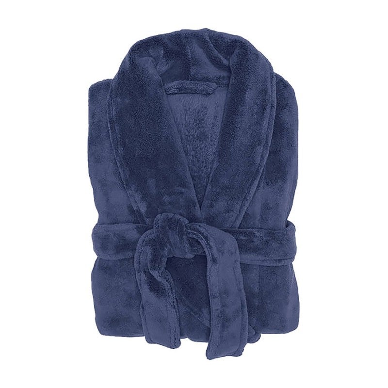 Bath Robe Small Bambury Microplush Bath Robe, Small / Medium, Denim