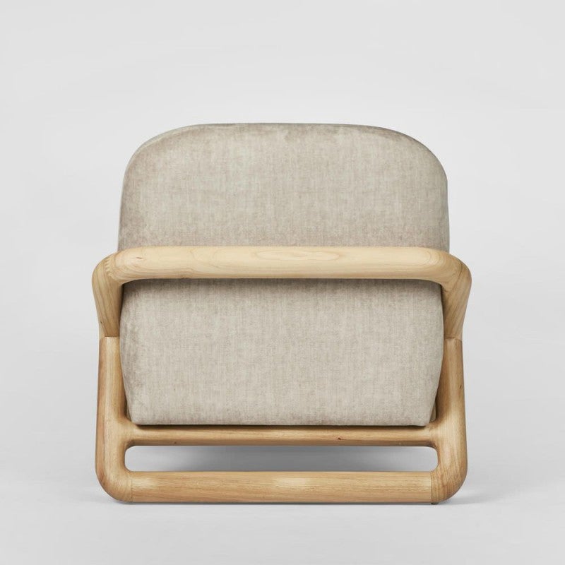 Rhodes Fabric & Timber Accent Chair, Taupe