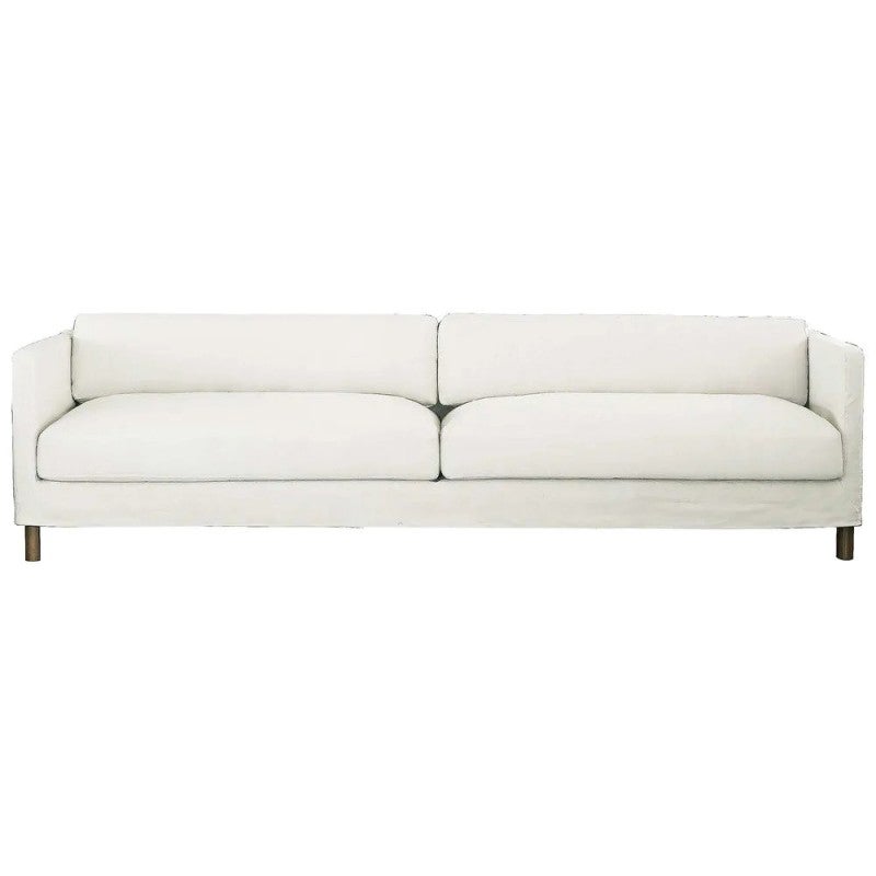 Pamona Cotton Linen Fabric Sofa, 4 Seater, Chalk