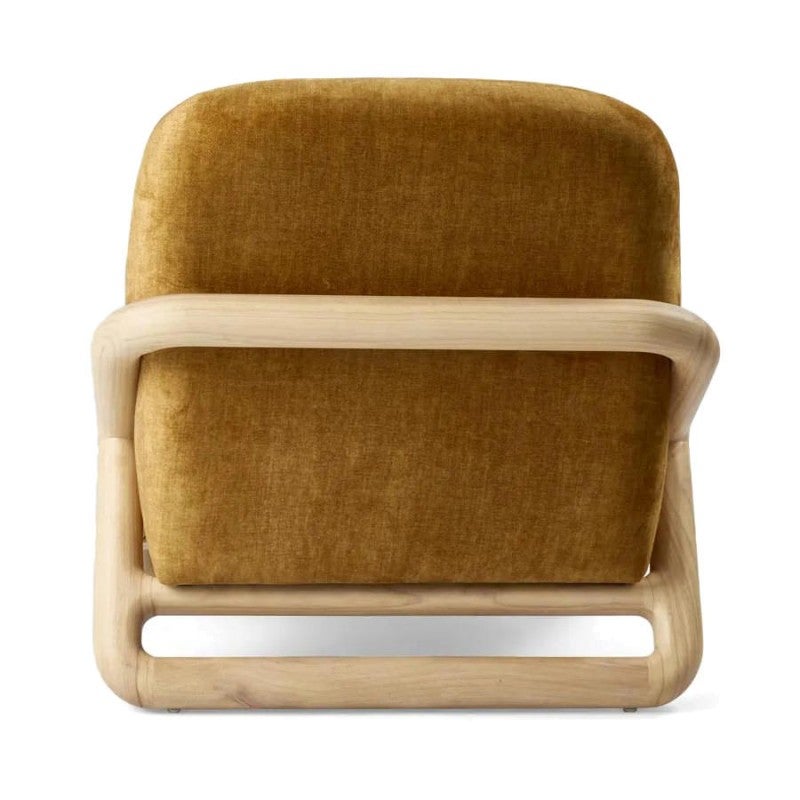 Rhodes Fabric & Timber Accent Chair, Mustard