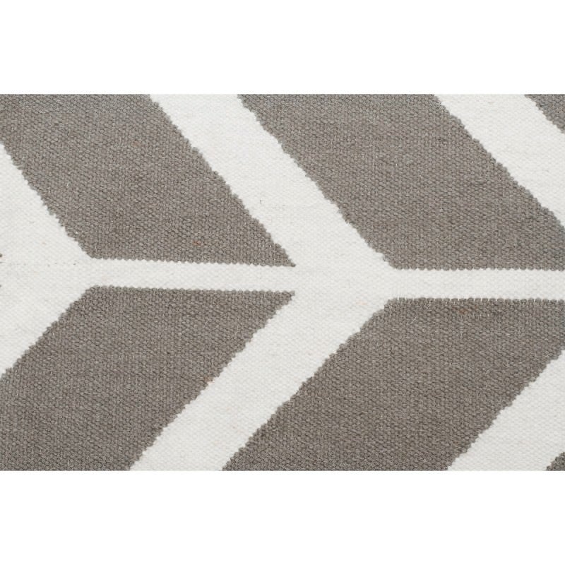 Manon Rug Nomad Chevron Flat Woven Wool Rug, 225x155cm, Grey