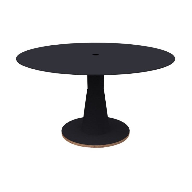 Indosoul Omg Metal Outdoor Round Dining Table, Metal Top, 137cm, Charcoal