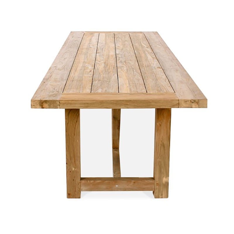Skovde Reclaimed Teak Timber Outdoor Trestle Dining Table, 300cm