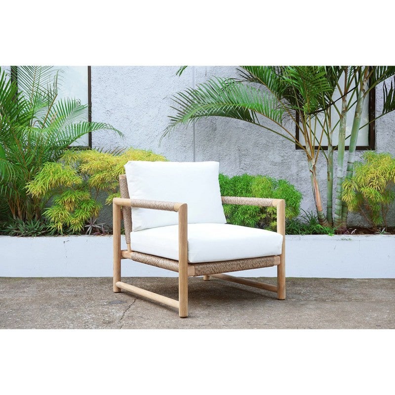 Natamia Teak Timber & Cord Outdoor Armchair