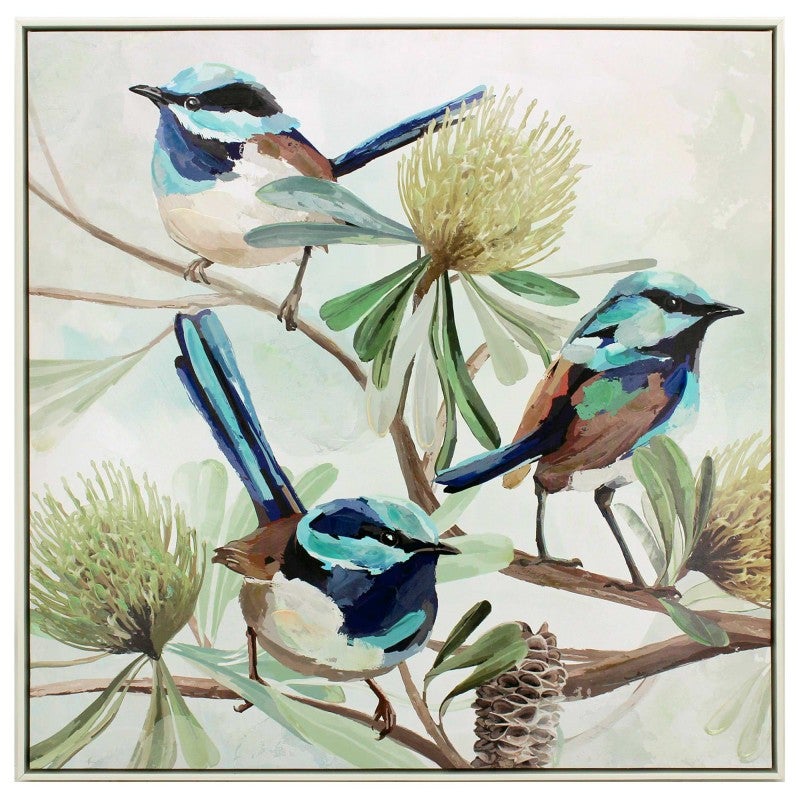 Toile à Broder Emma Ball – Motif « Wren On A Clothesline », Peinte Main