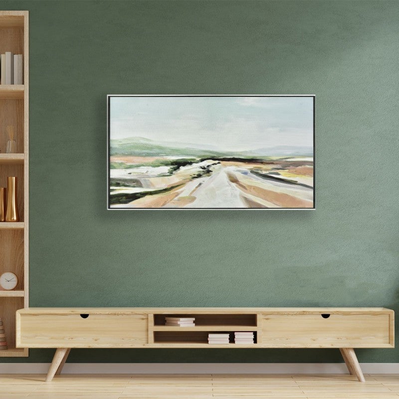 "Lighten Your Road" Framed Canvas Wall Art Painting, 113cm