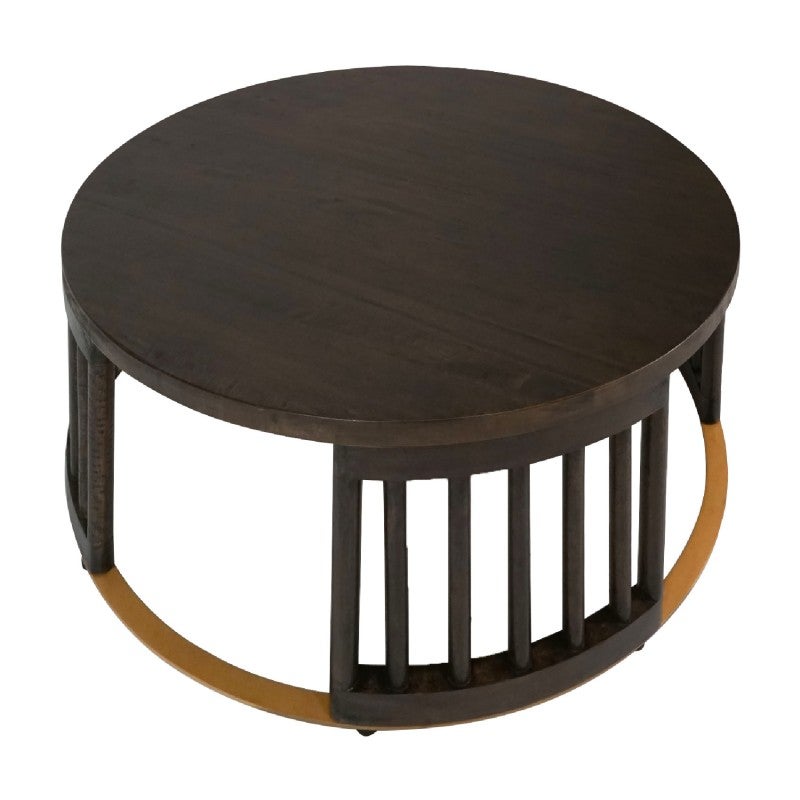 Brego Mango Wood Round Coffee Table, 80cm, Walnut