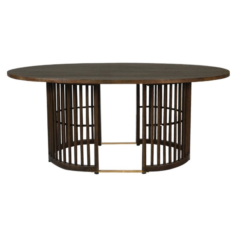 Brego Mango Wood Oval Dining Table, 180cm, Walnut