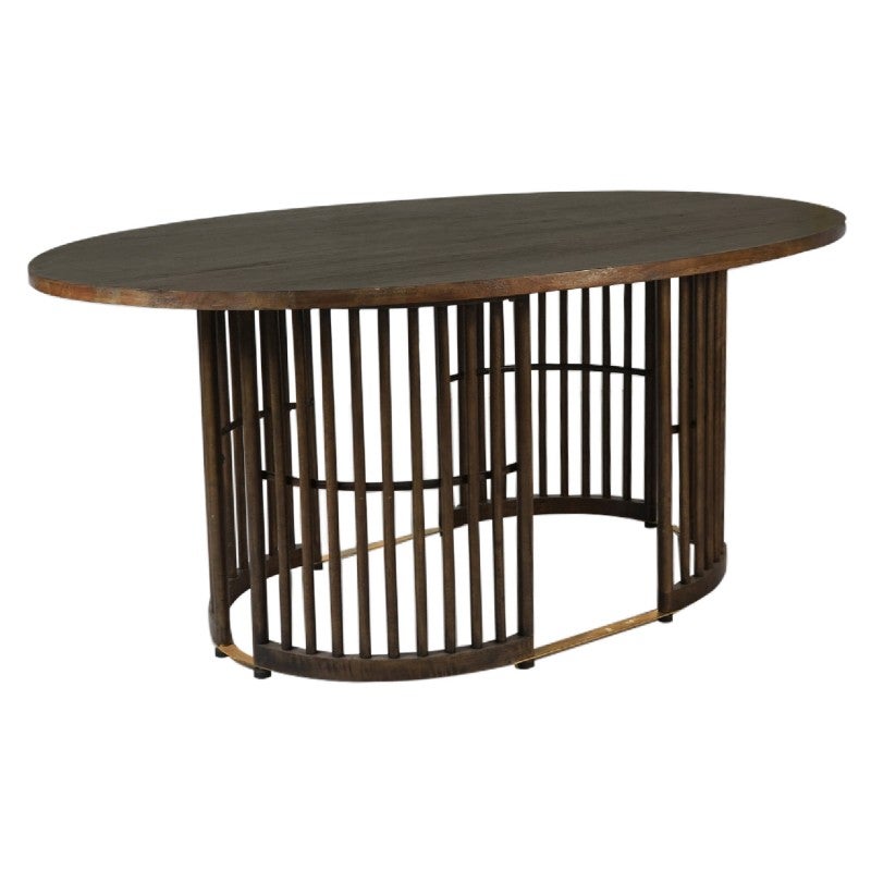 Brego Mango Wood Oval Dining Table, 180cm, Walnut