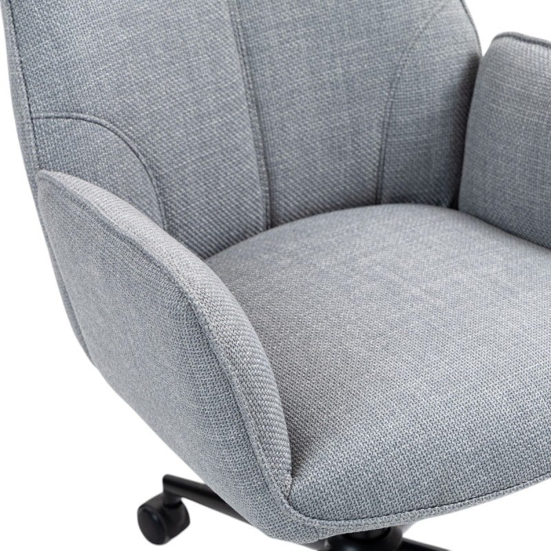 Springy Work Chair Spring Fabric Office Chair, Light Grey