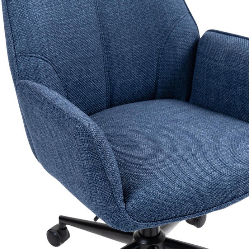 Springy Work Chair Spring Fabric Office Chair, Navy