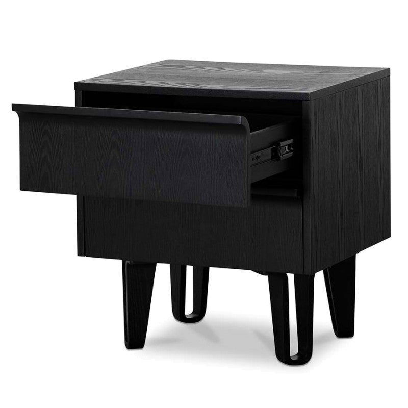 Denia Wooden Bedside Table, Black