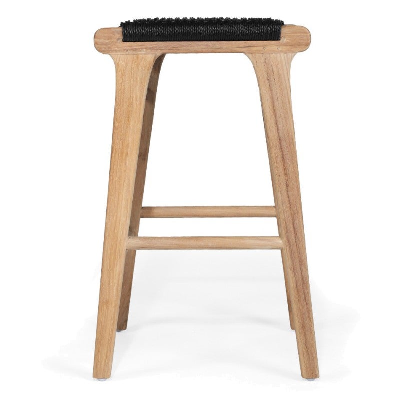 Zac Teak Timber & Close Woven Cord Indoor / Outdoor Backless Counter