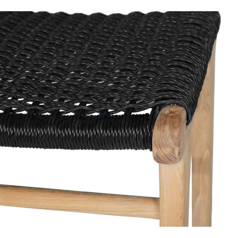 Zac Teak Timber & Close Woven Cord Indoor / Outdoor Backless Counter