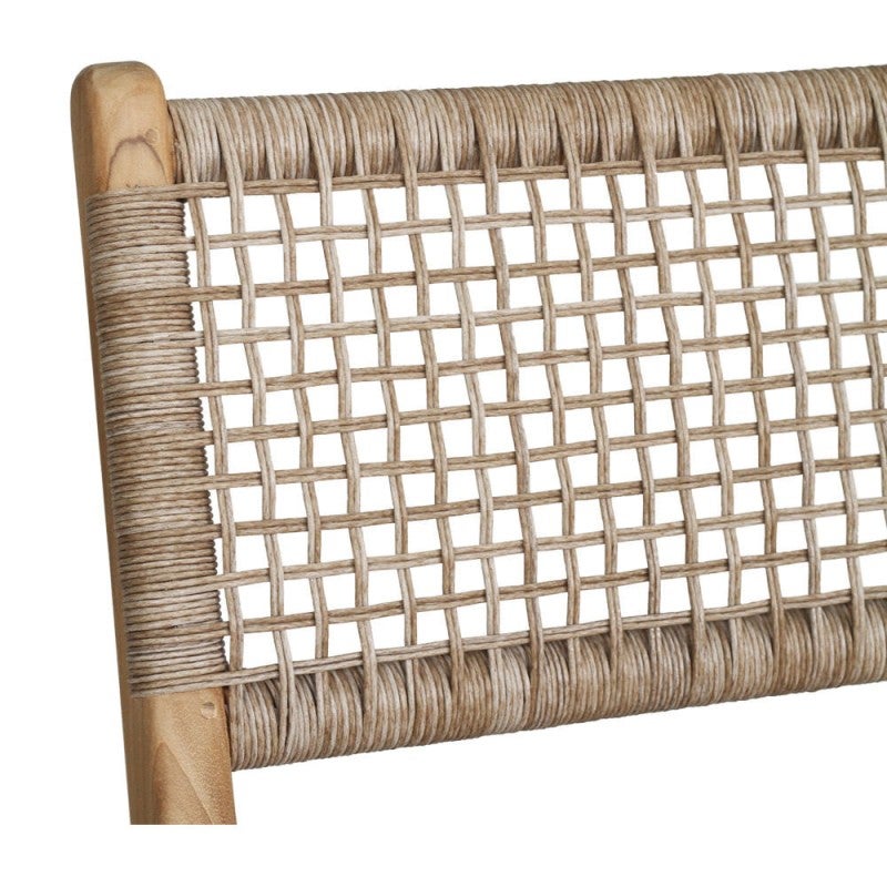 Zac Teak Timber & Woven Cord Indoor / Outdoor Bar Stool, Washed Grey