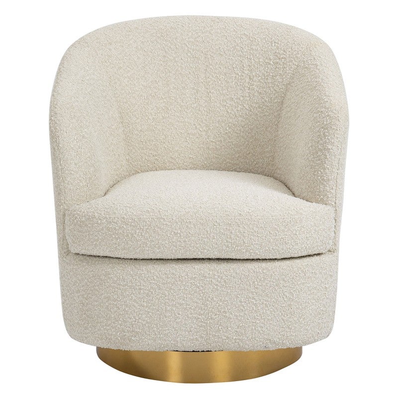 Sound Boucle Fabric Accent Tub Chair, Off White