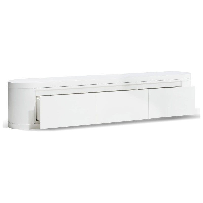 Brunswick Wooden 3 Drawer Extendable TV Unit, 200-340cm, White