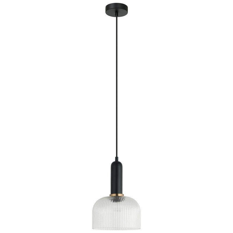 Vi Intaj Vintaj Ribbed Glass Pendant Light, Dome, Clear