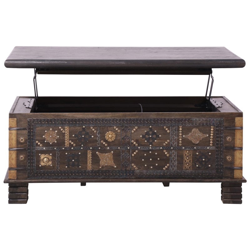 Odisha Mango Wood Storage Trunk Coffee Table, 116cm