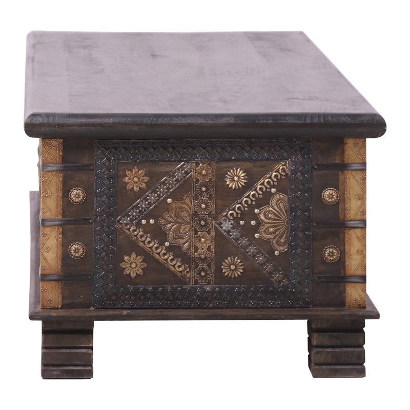 Odisha Mango Wood Storage Trunk Coffee Table, 116cm