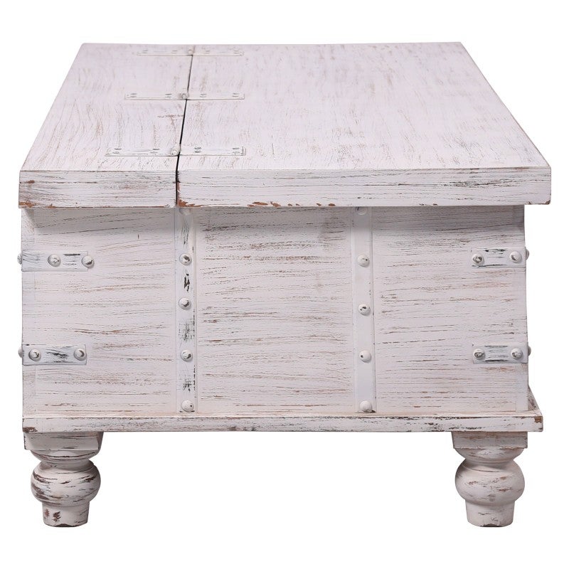 Risku Mango Wood Storage Trunk Coffee Table, 120cm