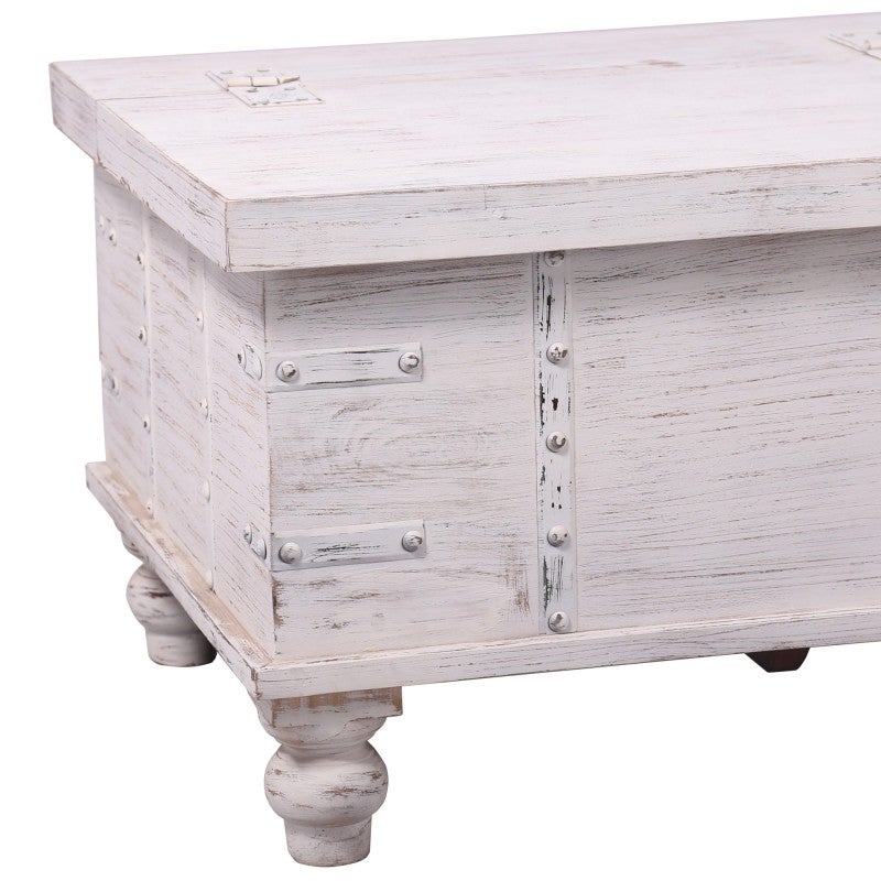 Risku Mango Wood Storage Trunk Coffee Table, 120cm