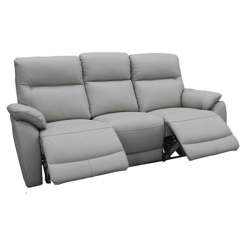 Epoch 3 Piece Leather Electic Recliner Sofa Set, 3+1+1 Seater, Silver