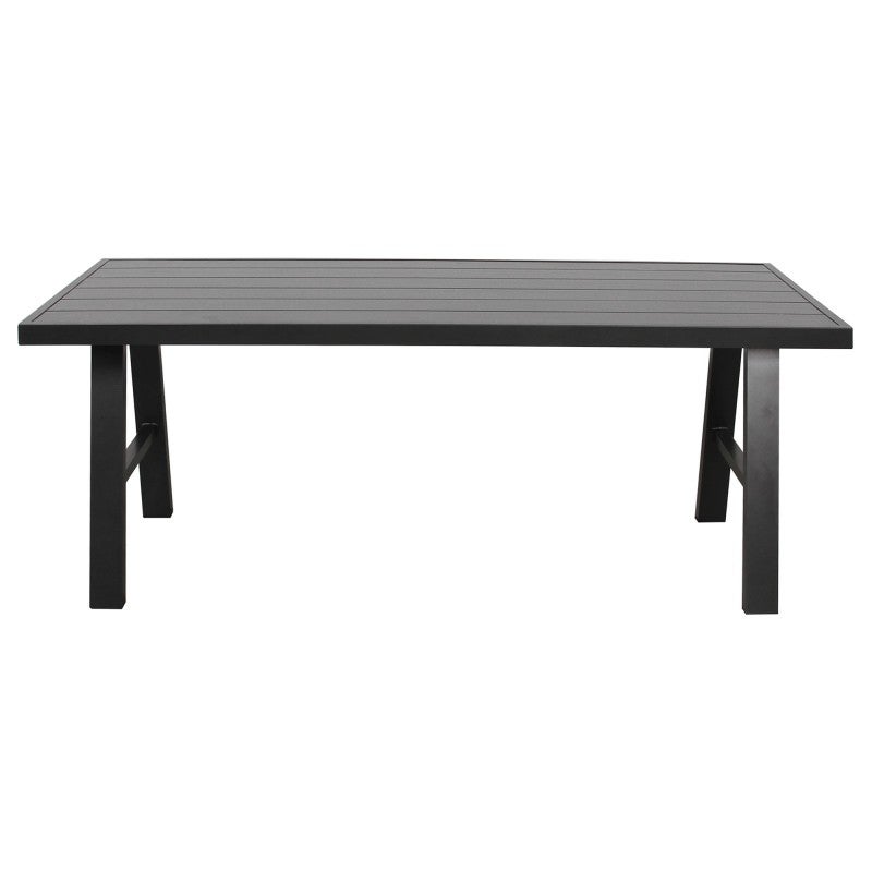 Latimer 3 Piece Aluminium Outdoor Dining Table & Bench Set, 190cm, Charcoal