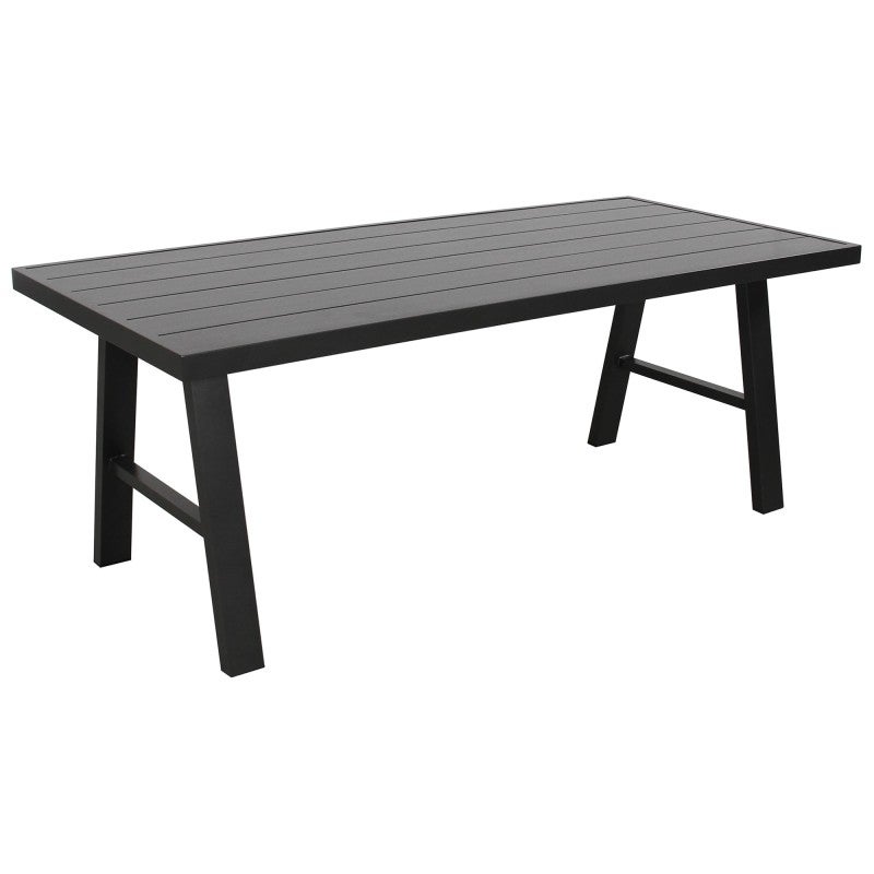 Latimer 3 Piece Aluminium Outdoor Dining Table & Bench Set, 190cm, Charcoal