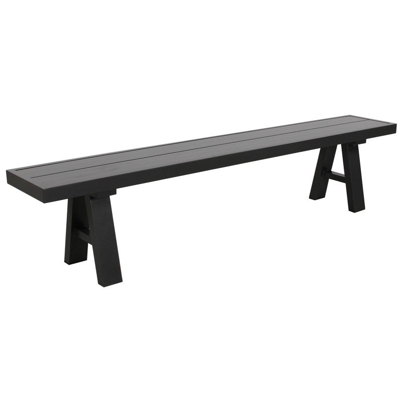 Latimer 3 Piece Aluminium Outdoor Dining Table & Bench Set, 190cm, Charcoal