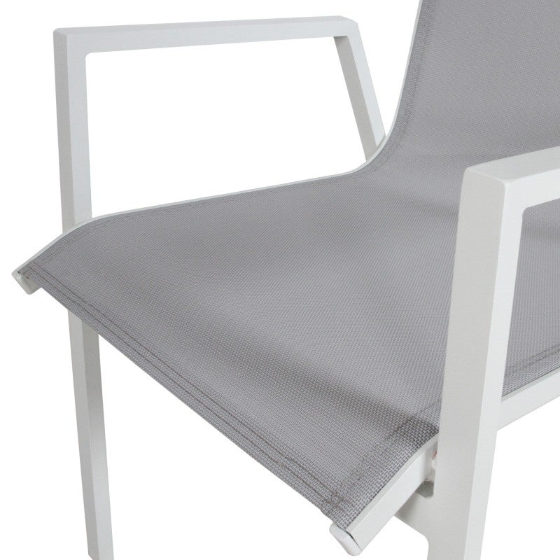 Icarus Aluminium Outdoor Dining Chair, White