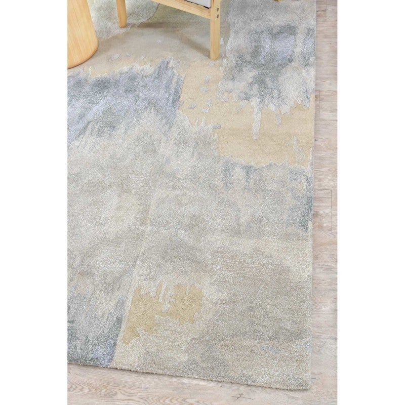 Blue Ridge Rug F76 Westcott Dune Ridge Modern Wool Rug, 190x280cm, Sand / Blue