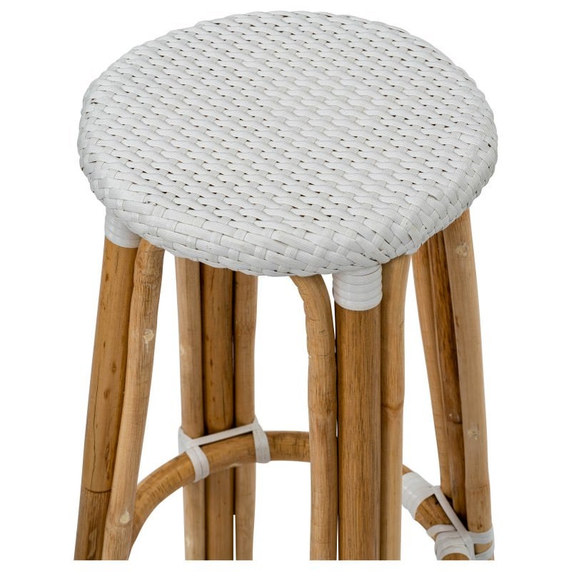 Positano Rattan Round Bistro Counter Stool, White