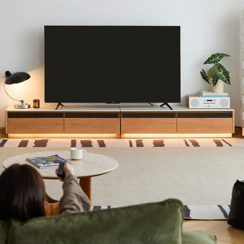 Aerlis Sintered Stone Top American Cherrywood Splited 4 Drawer TV Unit ...