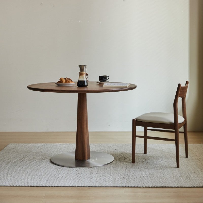 Timber Rounds Tabletop Wexor American Walnut Timber Round Dining Table, Timber Top, 95cm