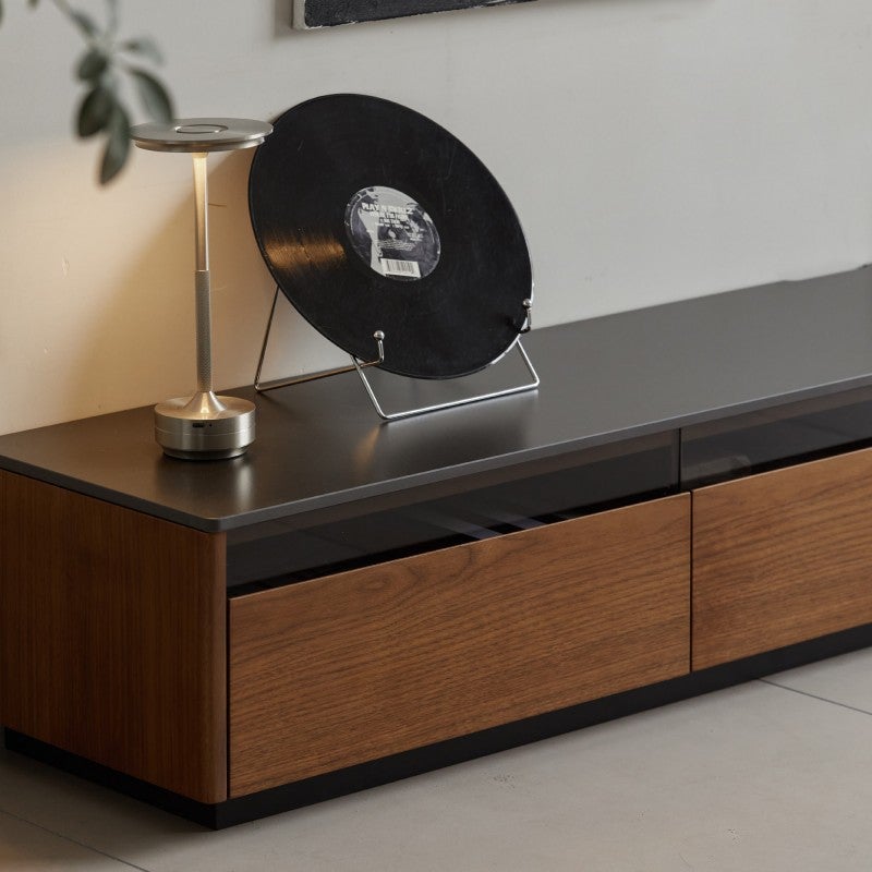 Aerlis Sintered Stone Top American Walnut Timber 4 Drawer TV Unit ...