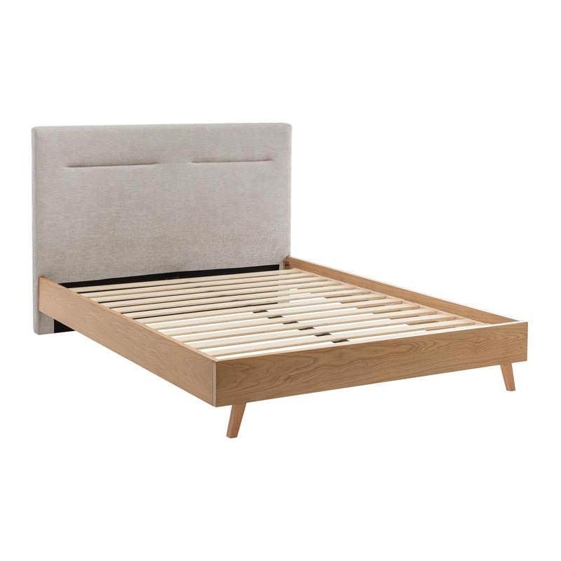 Emberon Chenille Fabric & Wood Platform Bed, King