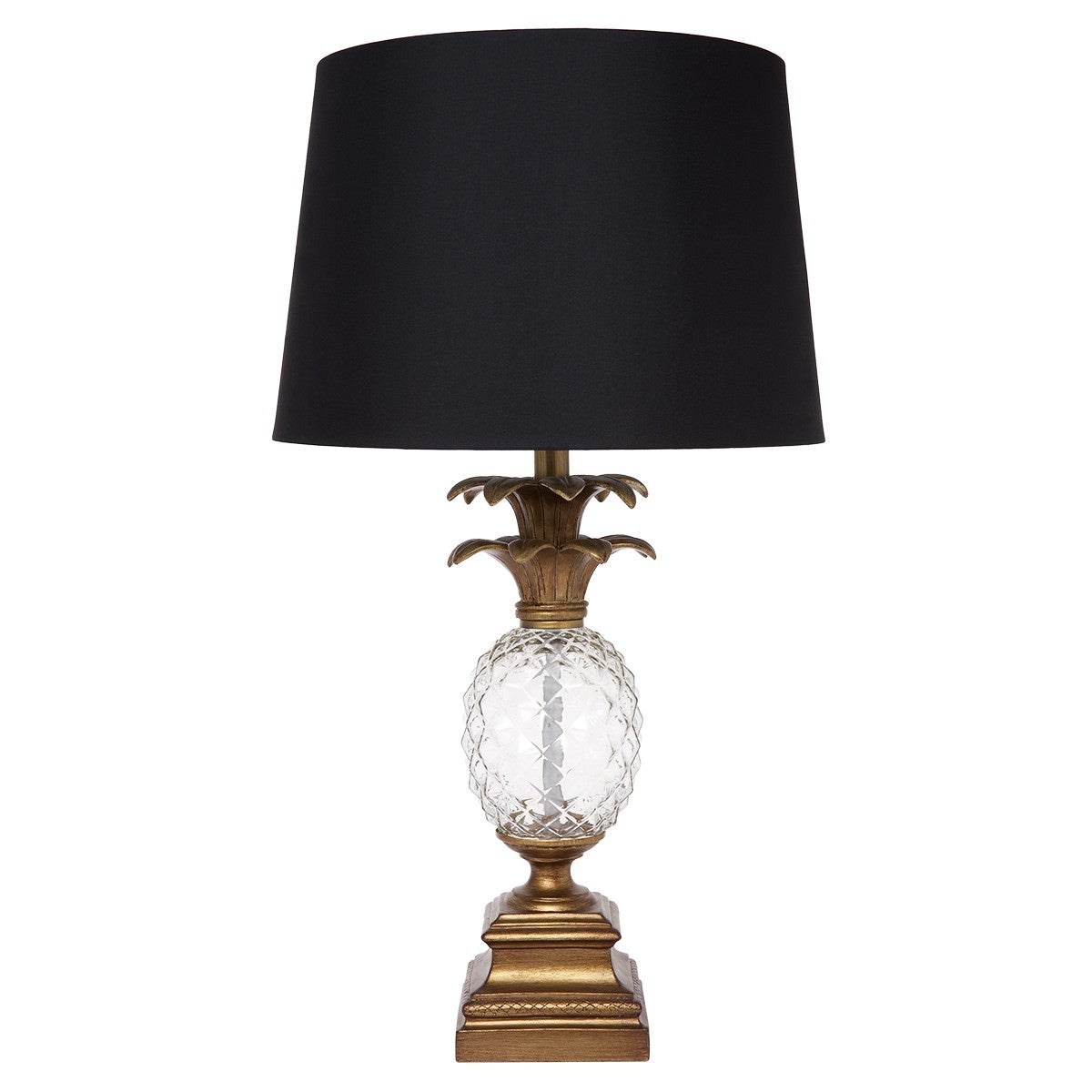 Langley Cut Glass Pineapple Base Table Lamp , Antique Gold